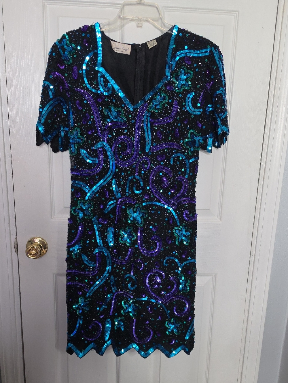 Vintage Laurence Kazar Sequin Cocktail Party Dress